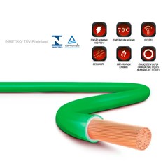Cabo Flex 1,50mm² 750v 70°C Verde Com 100 Metros - Sil