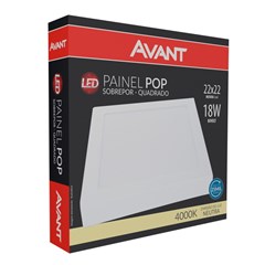 Painel Sobrepor Led Quadrado 18w 4000k Bivolt - Avant