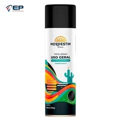 Tinta Spray Uso Geral Preto Brilhante 350ml - Nordestin