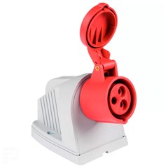 Tomada Sobrepor 2p+T 16a 380/415v 9h Ip44 Vermelho - Tramontina