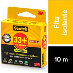 Fita Isolante 19MM X 10M 33+ Preta - 3m