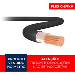 Cabo Flexível 25mm² 0,6/1kv 90° Preto por Metro - Sil