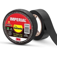 Fita Isolante Imperial 18M X 10M Preta - 3m