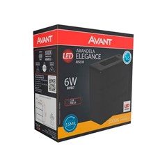 Arandela Led Elegance Rischi 6w 3000k Preta - Avant