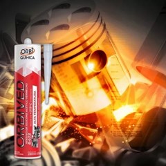 Acético Vedação Alta Temperatura Vermelho 250g  - Orbi Quimica