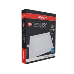 Painel Embutir Led Quadrado 12w 6500k Bivolt - Avant