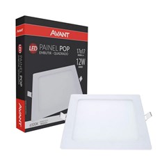 Painel Embutir Led Quadrado 12w 6500k Bivolt - Avant