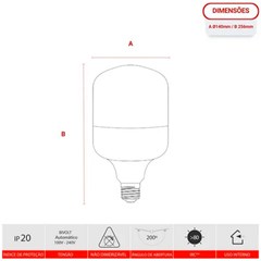 Lâmpada Bulbo Hp Led E-40 100w 6500k Bivolt - Avant