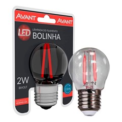 Lâmpada Bolinha LED E-27 2W Vermelho Bivolt - Avant