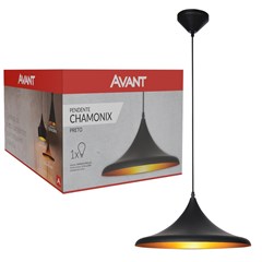 Pendente Chamonix 1XE-27 Preto Fosco - Avant