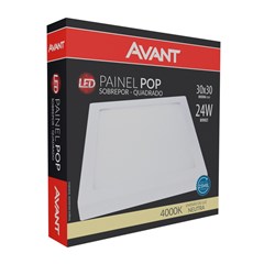 Painel Sobrepor Led Quadrado 24w 4000k Bivolt - Avant