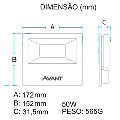 Refletor LED 50W Verde Bivolt - Avant