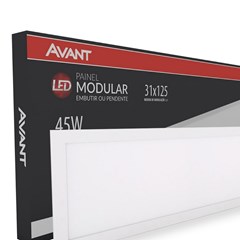 Painel Led Embutir Modular Retangular 45W 6500K Branco Bivolt - Avant