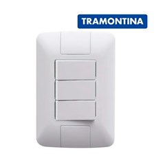 Interruptor Triplo Simples 6A Aria Branca - Tramontina