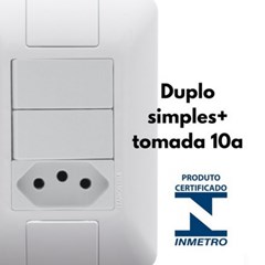 Interruptor Duplo + Tomada 10a Aria Branca - Tramontina