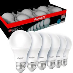 Lâmpada Pera A60 LED E-27 9W 6500K 6 Unidades - Avant