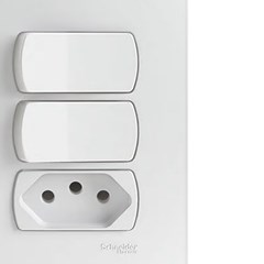 Interruptor Paralelo Duplo + Tomada 10A Miluz Branca - Schneider