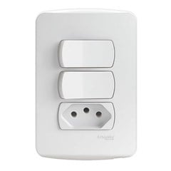 Interruptor Paralelo Duplo + Tomada 10A Miluz Branca - Schneider
