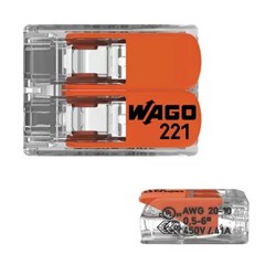 Kit Conector Wago 2P 0,5-6,00mm² 3 Unidades - Wago