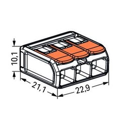 Conector Wago 3P 0,5 - 6,00mm² - Wago