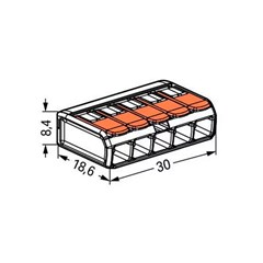 Conector Wago 5P 0,5 - 6,00mm² - Wago