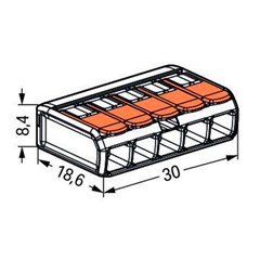 Conector Wago 5P 0,14 - 4,00mm² - Wago