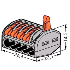 Conector Wago 5P 0,8-4,00MM² - Wago