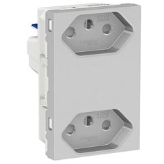 Módulo Tomada 2p+T Dupla - Schneider 10a Orion - Albino