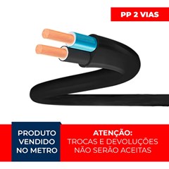 Cabo Flex PP 2x2,50mm² 500v Preto - Sil