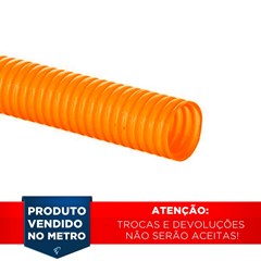 Mangueira Corrugada Reforçado 32mm² Laranja - Fortlev