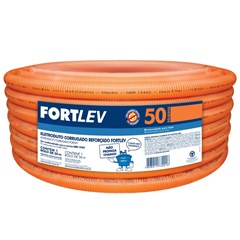 Mangueira Corrugada Reforçado 32mm² Laranja - Fortlev
