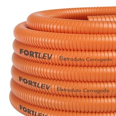 Mangueira Corrugada Reforçado 32mm² Laranja - Fortlev