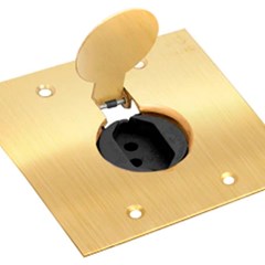 Placa Piso 4x4 C/Tomada 20a Latão - Olivo
