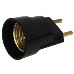 Bocal Adaptador C/Plug E-27 4a Preta - G-20