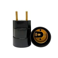Bocal Adaptador C/Plug E-27 4a Preta - G-20