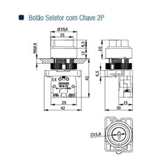 Comutador Botão Rotativo C/Chave 2p 1 Na - Soprano