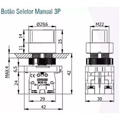 Comutador Botão Rotativo C/Chave 3p 2 Na - Soprano