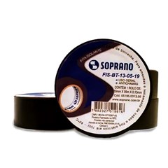 Fita Isolante 18mm² Preta 10m - Soprano