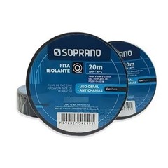 Fita Isolante 18mm² Preta 20m - Soprano