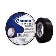 Fita Isolante 18mm² Preta 20m - Soprano