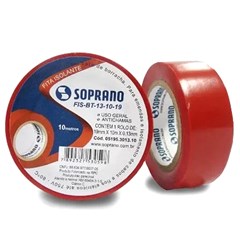 Fita Isolante 19mm Vermelho 10m - Soprano