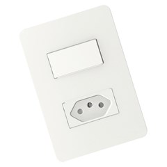 Interruptor Simples + Tomada 10a Orion Branca - Schneider