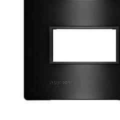 Placa 2 Postos 4x2 Afastado - Soprano Revita Carbono