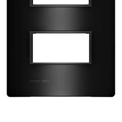 Placa 2 Postos 4x2 Afastado - Soprano Revita Carbono