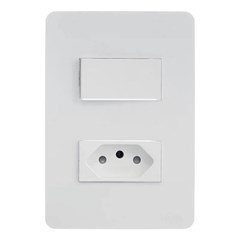 Interruptor Simples + Tomada 10a Orion Branca - Schneider