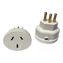 Adaptador Pino 3p Chato 20a 250v Cinza - Ilumi