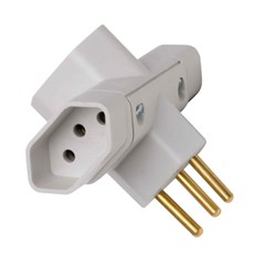 Plug T 2p+T 10a 250v Cinza - Ilumi