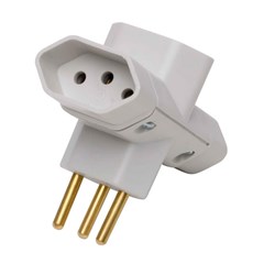 Plug T 2p+T 10a 250v Cinza - Ilumi