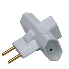 Plug T 2P 10A 250V Branco - Ilumi