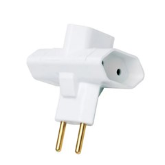 Plug T 2P 10A 250V Branco - Ilumi